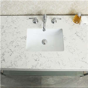 Bianco Carrara Quartz Stone Residential Master Vanity Tops