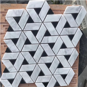 Bianco Carrara White Marble Basketweave Mosaic