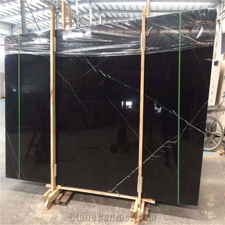 Black Marquina Marble Flower Mosaic Tiles