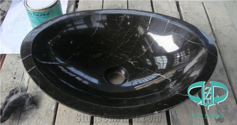 Black Marquina Marble Round/Oval/Square Sink&Basin