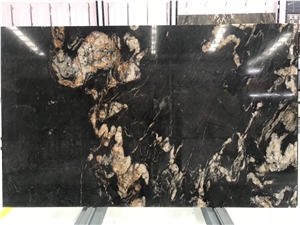 Black Space Granite Wall Covering Polished Slabs