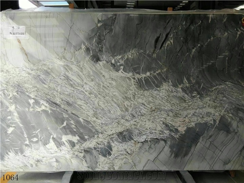 Black Wave Gold Marble Slabs Wall Cladding Panels