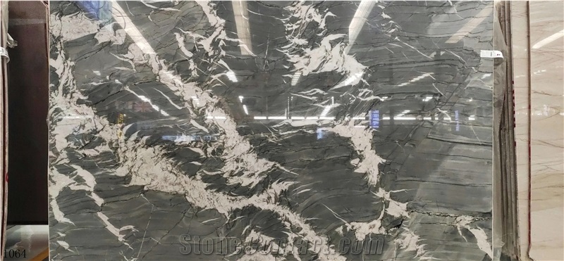 Black Wave Gold Marble Slabs Wall Cladding Panels