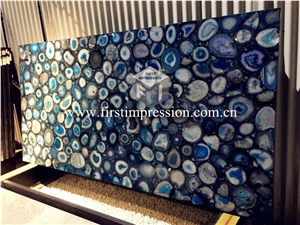 Blue Agate Gemstone Semiprecious for Interior