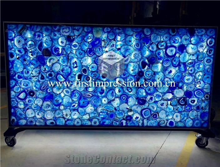 Blue Agate Gemstone Semiprecious Slabs,Tiles