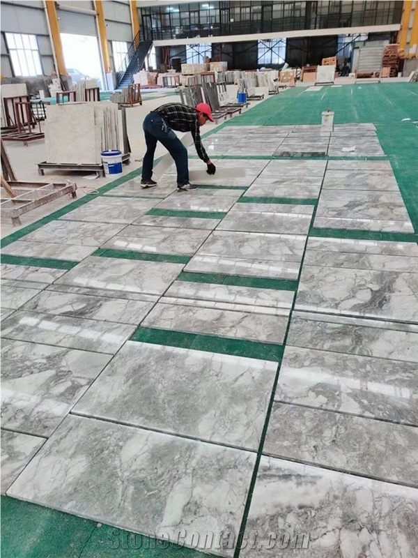 Brazil Arabescato Grey Marble Flooring Tile