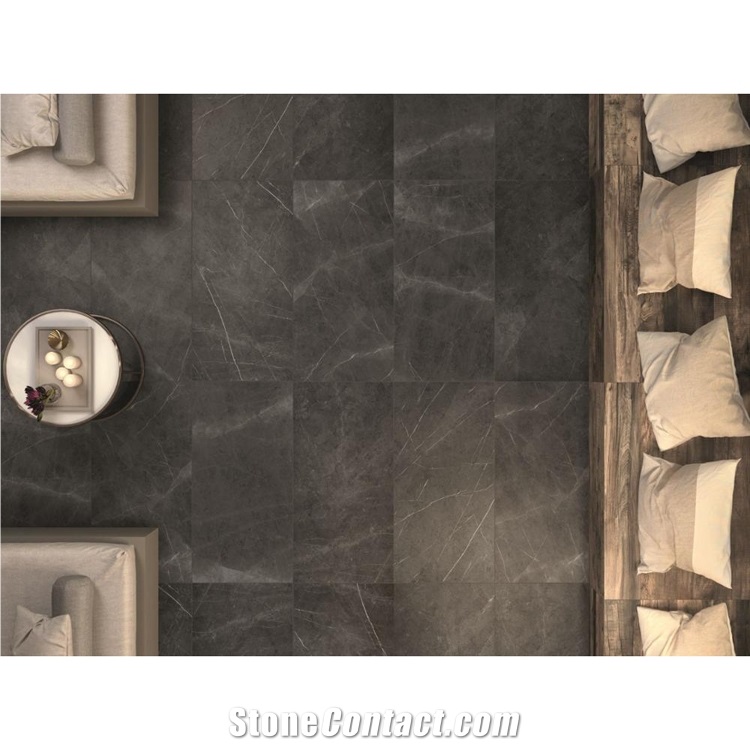 Bulgarian Pietra Grey Polished Marble Floor Tiles