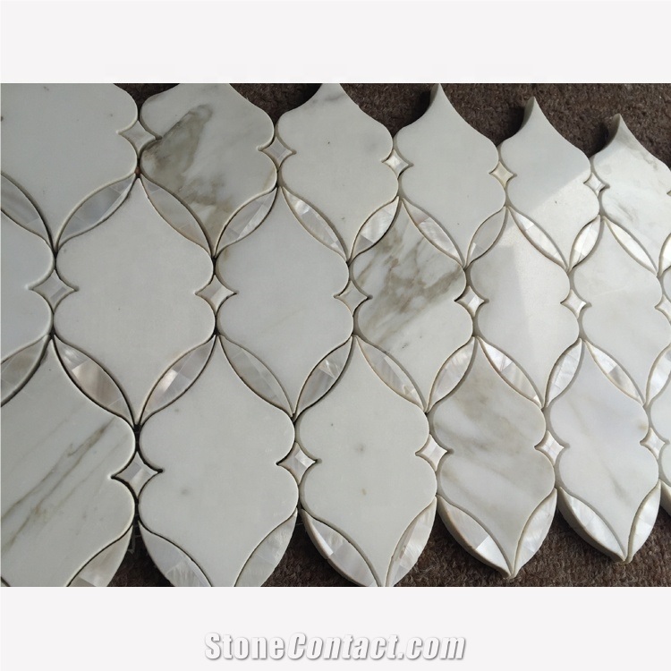 Calacatta Marble Mix Mother Of Pearl Mosaic