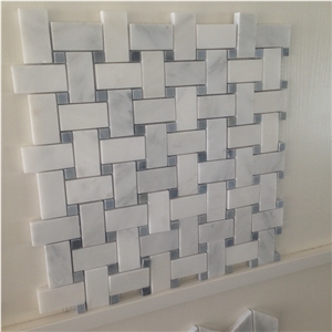Carrara Basketweave Marble Mosaic for Bathroom