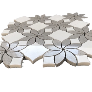 Carrara White Flower Marble Mosaic Tile