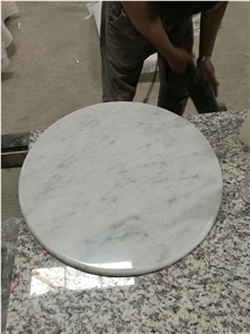 Carrara White Marble Round Table Tops