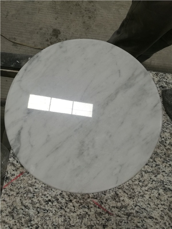 Carrara White Marble Round Table Tops