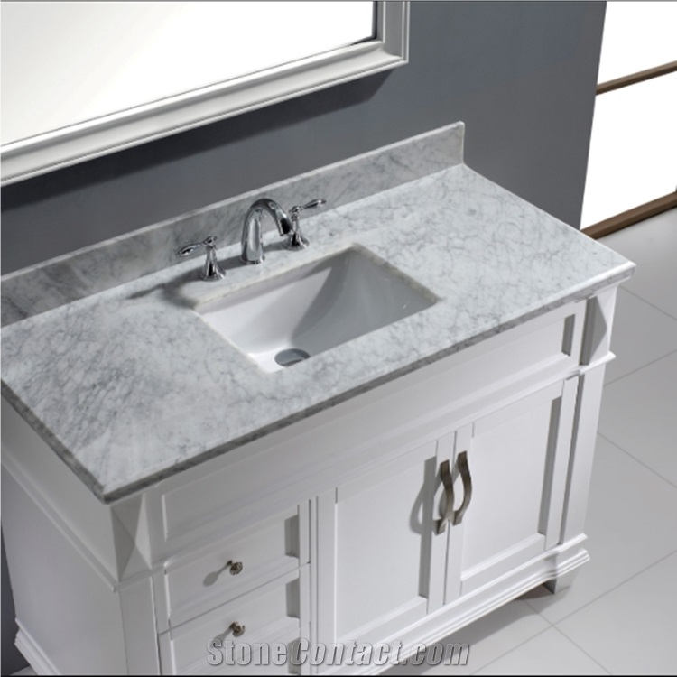 Carrara White Marble Slabs for Bathroom Worktops