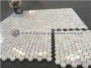 Cheap Calacatta White Marble Mosaic Tiles