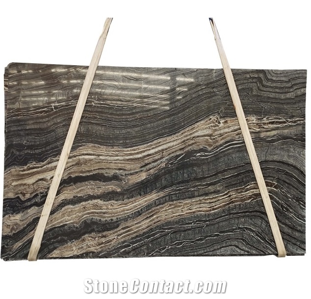 China Antique Wood Black Gold Marble for Decor