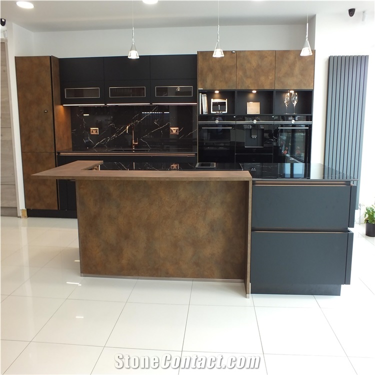 China Black Marquina Marble Kitchen Countertops