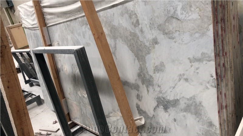 China Blue Sky Marble Flooring Slab
