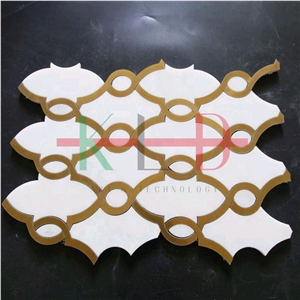 China Factory Marble Metal Mosaics Tiles Polished