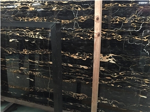 China Fantasy Black Gold Flower Marble Slab Tile