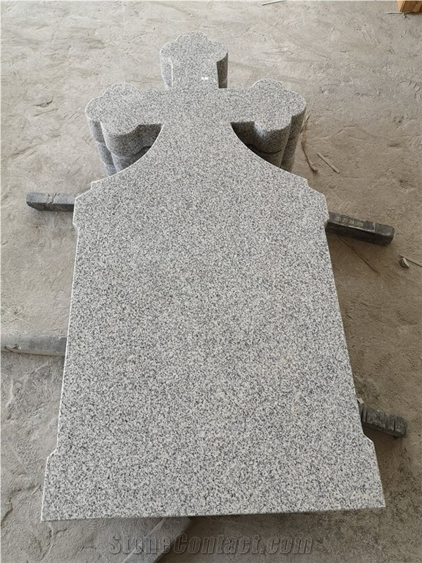 China G603 Grey Granite Tombstone in Romania Style