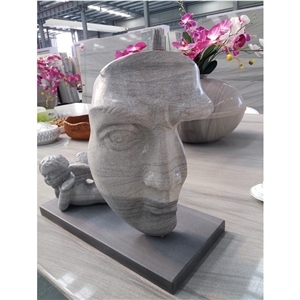 China Gem Grey Marble Carved Abstract Sculptures