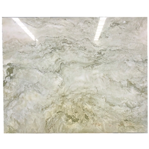 China Landscape Polished Marble Slab with 1.8 cm