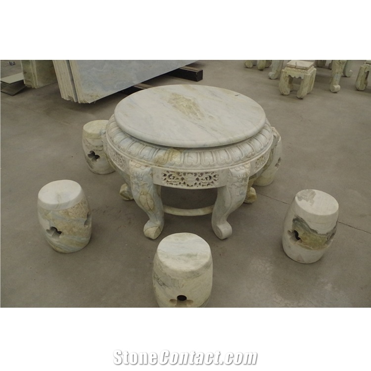 China Lemon Ice Marble Stone Table Top/Blue River Tops