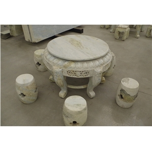 China Lemon Ice Marble Stone Table Top/Blue River Tops