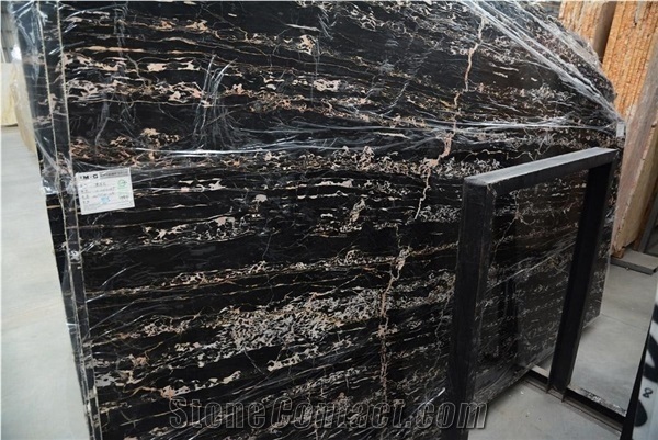 China Leopardo Marble Black Gold Slab Tile