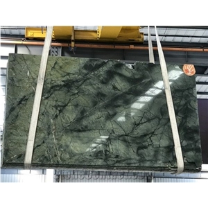 China Peacock Green Marble Slabs Tiles for Skiring