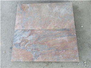 China Rusty Quartzite Flamed Surface Floor Tiles