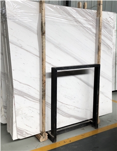 China Volakas Marble Slab, Crystal White Bianco