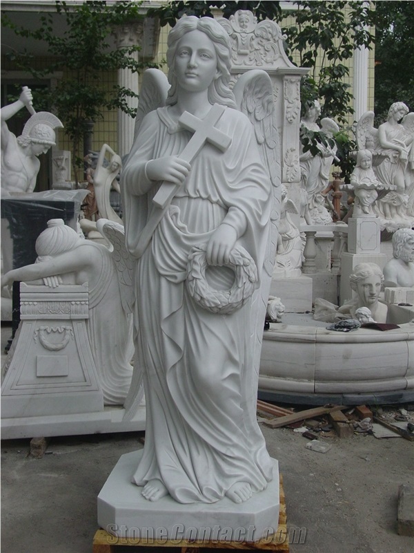 China White Marble Hand-Sculpted Western Sculpture