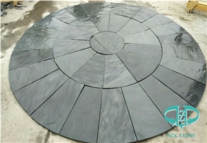 Chinese Green Slate Round Design Pattern for Floor