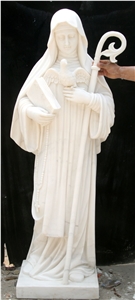 Clergyman Modern Sculpture White Marble Statue