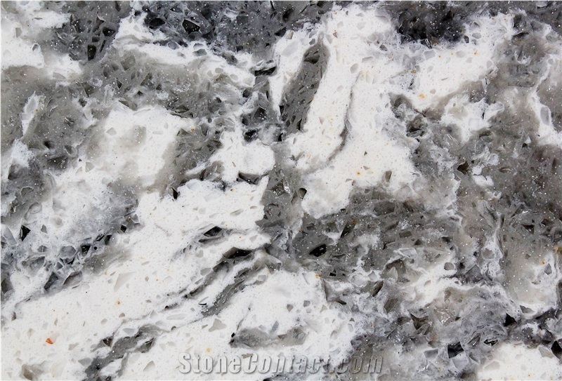 Cloudy China Hot Quartz Color with Granite Veins