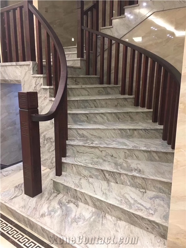 Coffee Sand Marble Stair Treads