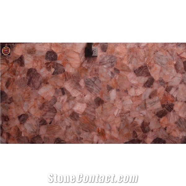 Crystal Light Orang Quartz Stone Pink Semiprecious