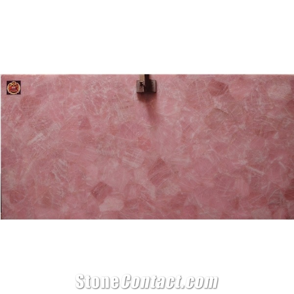 Crystal Light Pink Quartz Stone Slab Rose Semi