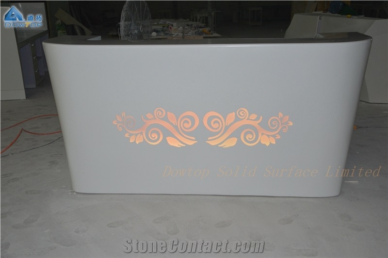Custom Corian Solid Surface Reception Counter Desk