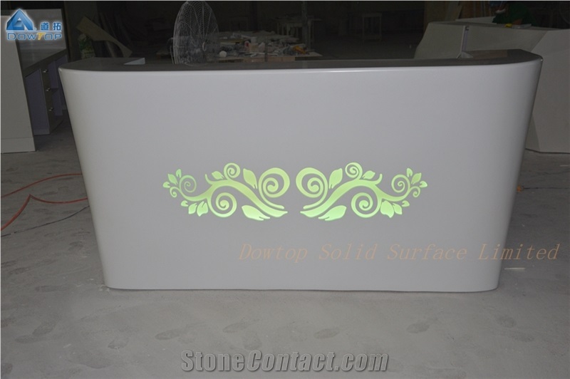 Custom Corian Solid Surface Reception Counter Desk