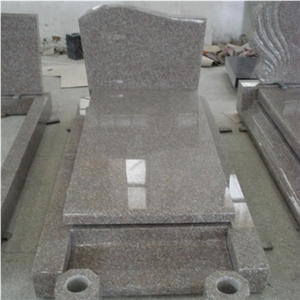 Custom Made Funeral Red Granite Tombstone