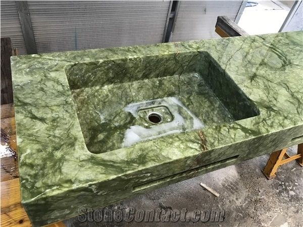 Dandong Verde Ming Green Marble Bathroom Tops