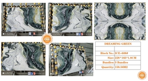 Dreaming Green Marble Slabs Bookmatch Factory