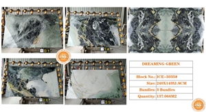 Dreaming Green Marble Slabs Bookmatch Factory
