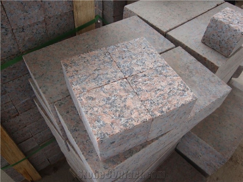 G562 Maple Red Granite Cubes Flamed for Sale