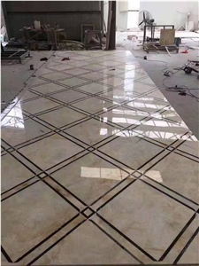 Gold Color Marble Tiles for Flooring Application