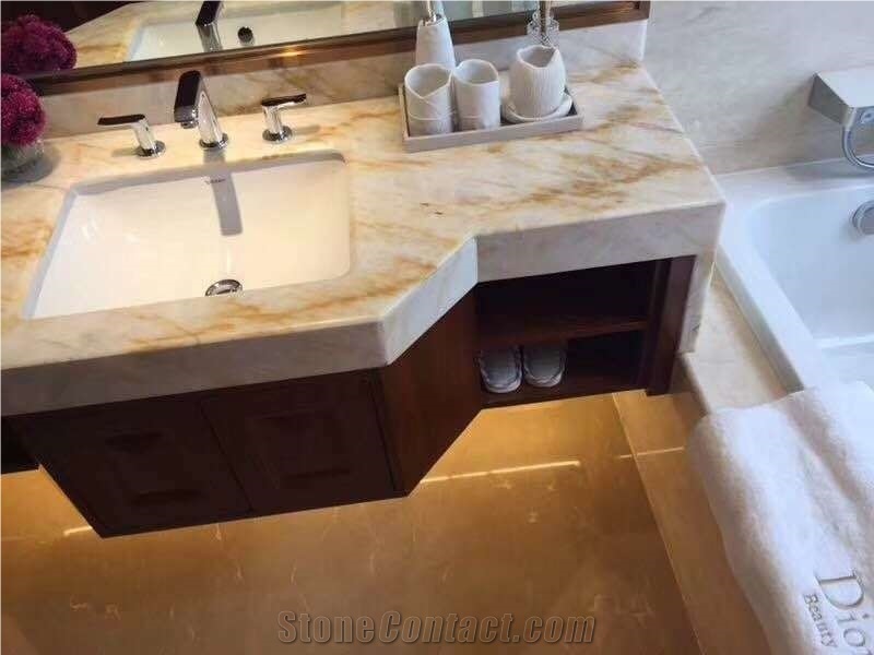 Gold Marble Bathroom Vantiy Countertop