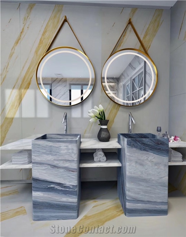 Golden Ariston White Marble Bathroom Floor Tiles