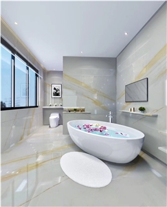 Golden Ariston White Marble Slabs for Bathroom Top